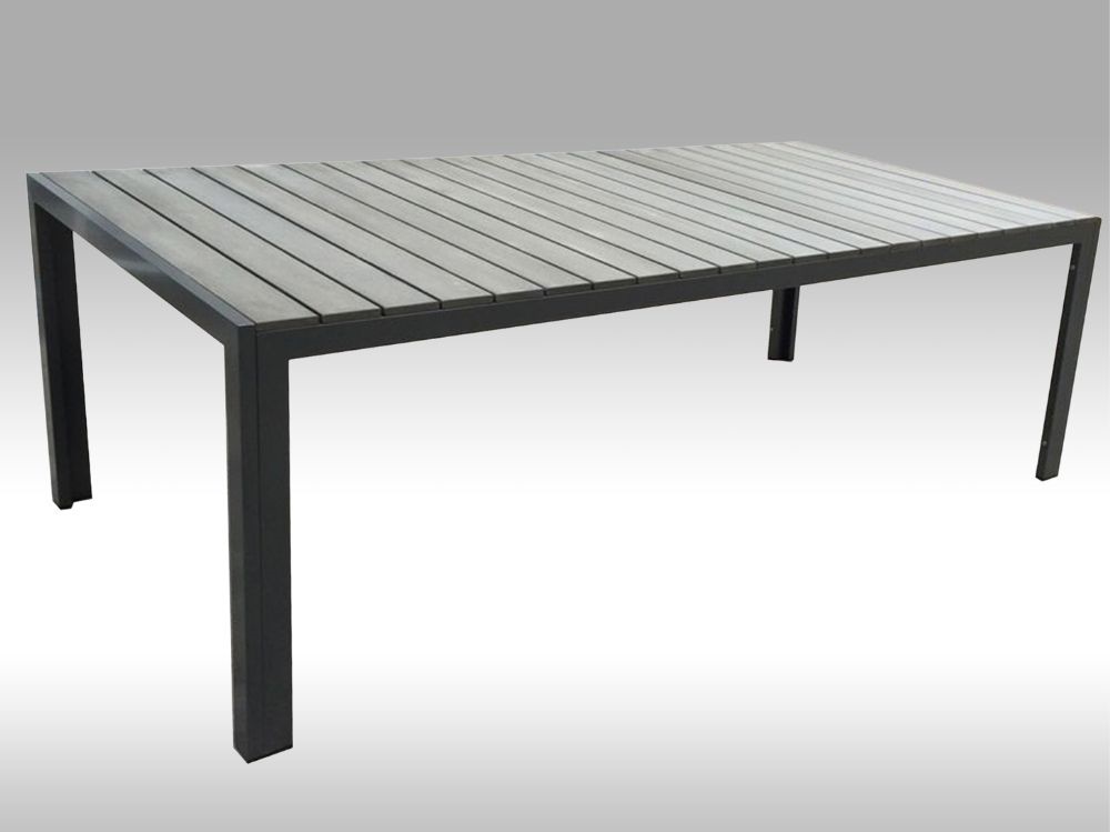 Hliníkový zahradní stůl Jerry 220cm x 100cm, tmavě šedý, pro 8 osob